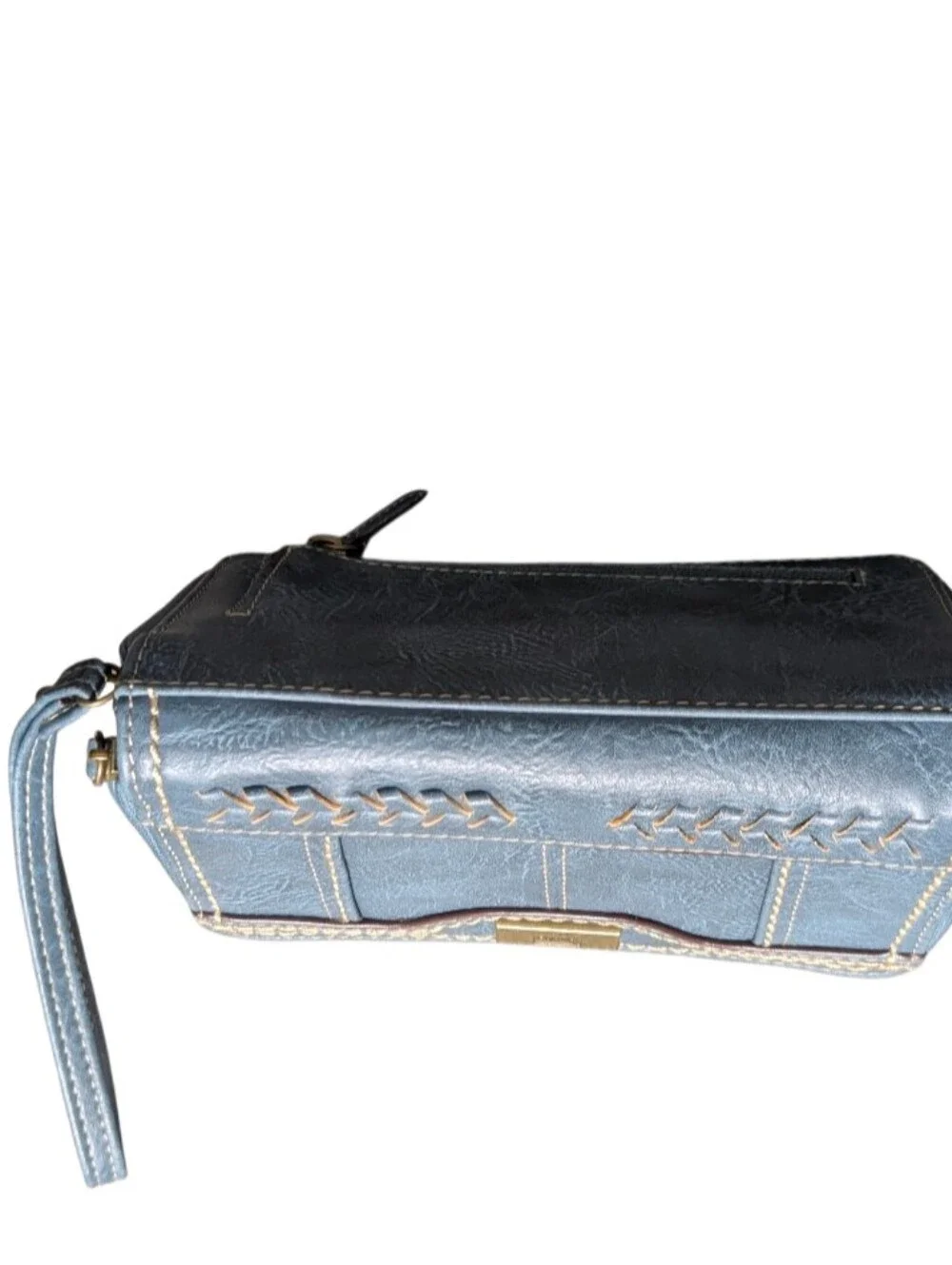 b.o.c. Slate Blue Wristlet Clutch with Stitch Detail 8